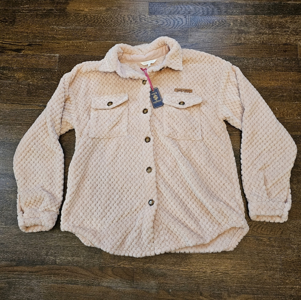 NWT Simply Southern Collection Soft Shacket Pink Size XL Button Down Jacket